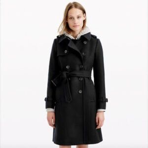 J.Crew Icon Wool Trench Black Size 2